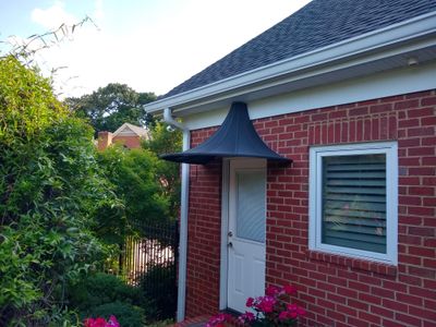 Custom awning installed on a residential property