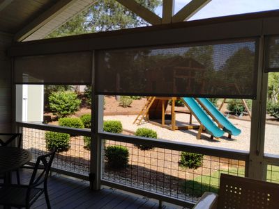 Custom solar shade installation