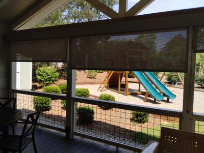 Custom solar shade installation